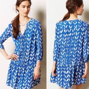 Maeve Blue and White Patterned Dress